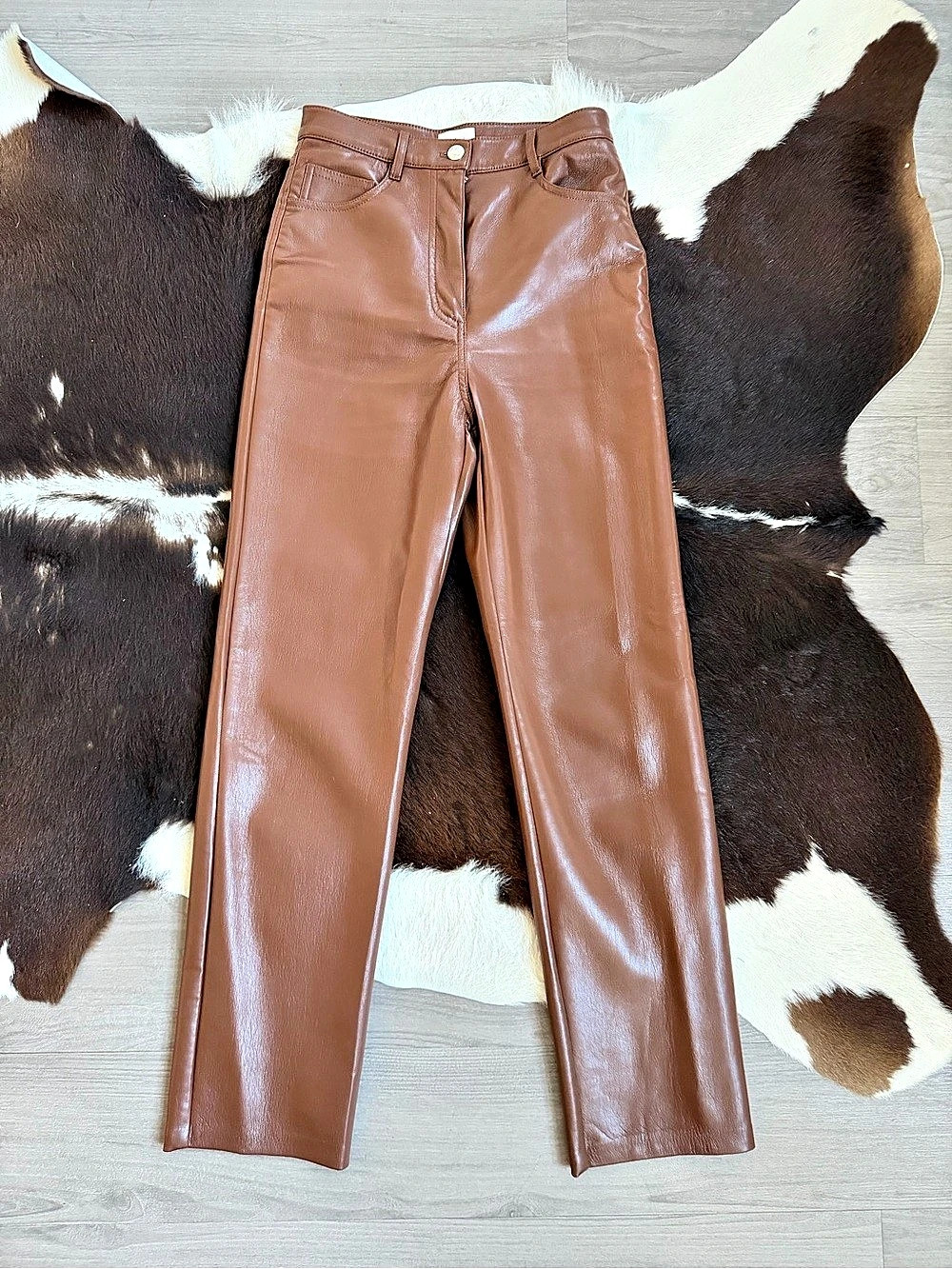 Aritzia Wilfred The Melina Vegan Leather Pants – Cognac – Size 2